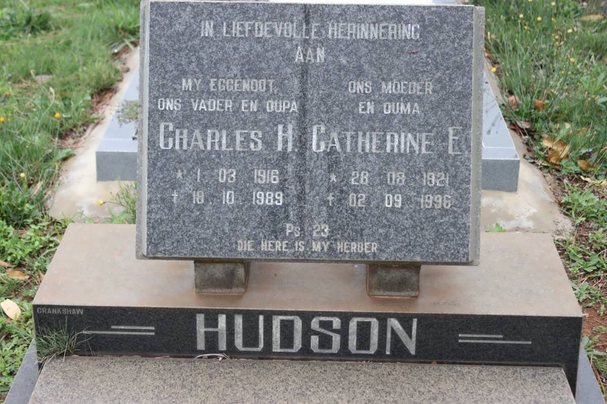 HUDSON Charles H. 1916-1989 &amp; Catherine E. 1921-1996
