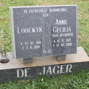 JAGER Lodewyk, de 1916-1999 &amp; Annie Cecilia MYBURGH 1921-2006