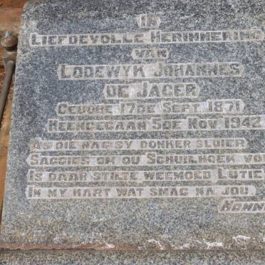 JAGER Lodewyk Johannes, de 1871-1942