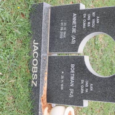 JACOBSZ H.J. 1939- &amp; A.S. 1944-2002