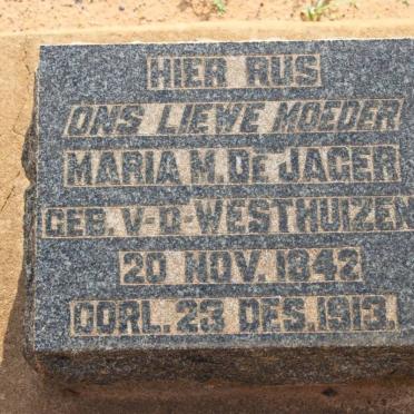JAGER Maria M., de nee V.D. WESTHUIZEN 1842-1913