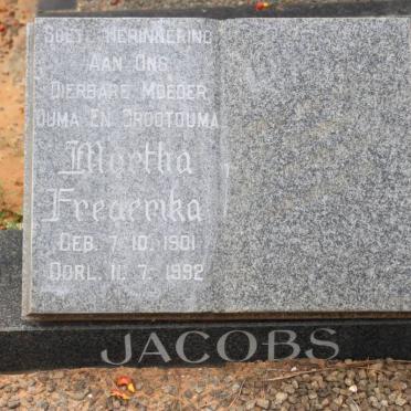 JACOBS Martha Frederika 1901-1992
