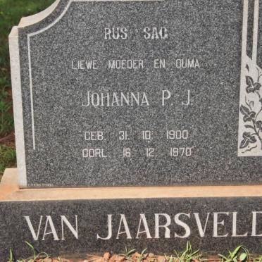 JAARSVELD Johanna P.J., van 1900-1970