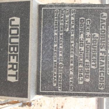 JOUBERT Jacobus Francois 1890-1943