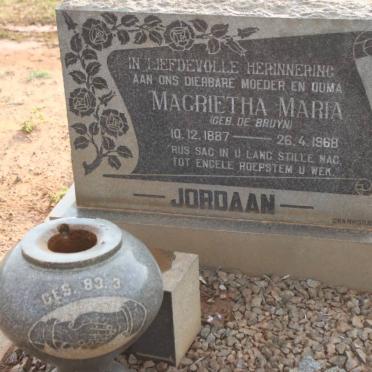 JORDAAN Magrietha Maria nee DE BRUYN 1887-1968