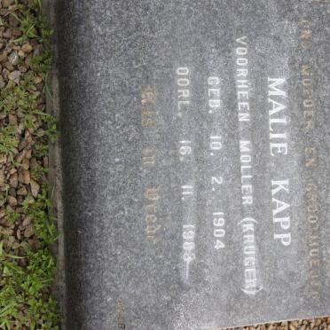 KAPP Malie formerly MOLLER nee KRUGER 1904-1983