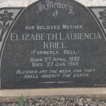KRIEL Elizabeth Laurencia nee BELL 1898-1959