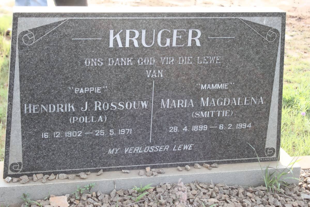 KRUGER Hendrik J. Rossouw 1902-1971 &amp; Maria Magdalena 1899-1994