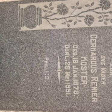 KOSTER Gerhardus Renier 1878-1951