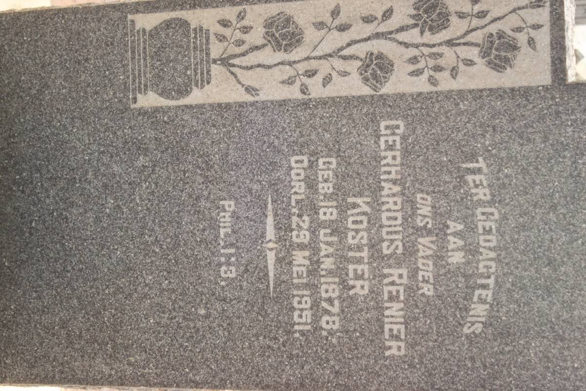 KOSTER Gerhardus Renier 1878-1951