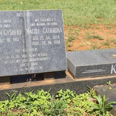 KOCH Johan Gysbert 1913- &amp; Machel Catharina 1924-1998