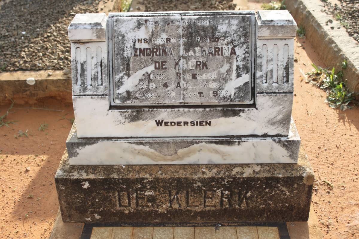 KLERK Hendrina Catharina, de nee RHEEDER 1860-1938
