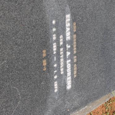 LOURENS Elsabe J.A. nee REYNOLDS 1884-1976