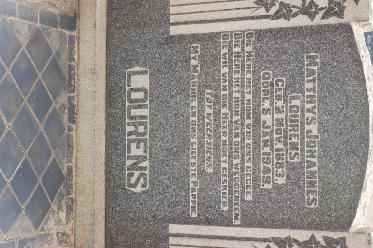 LOURENS Matthys Johannes 1883-1949