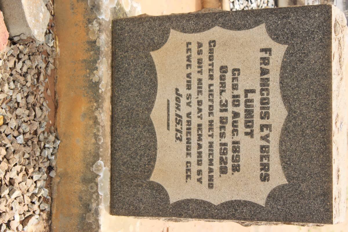 LUNDT Francois Eybers 1898-1920