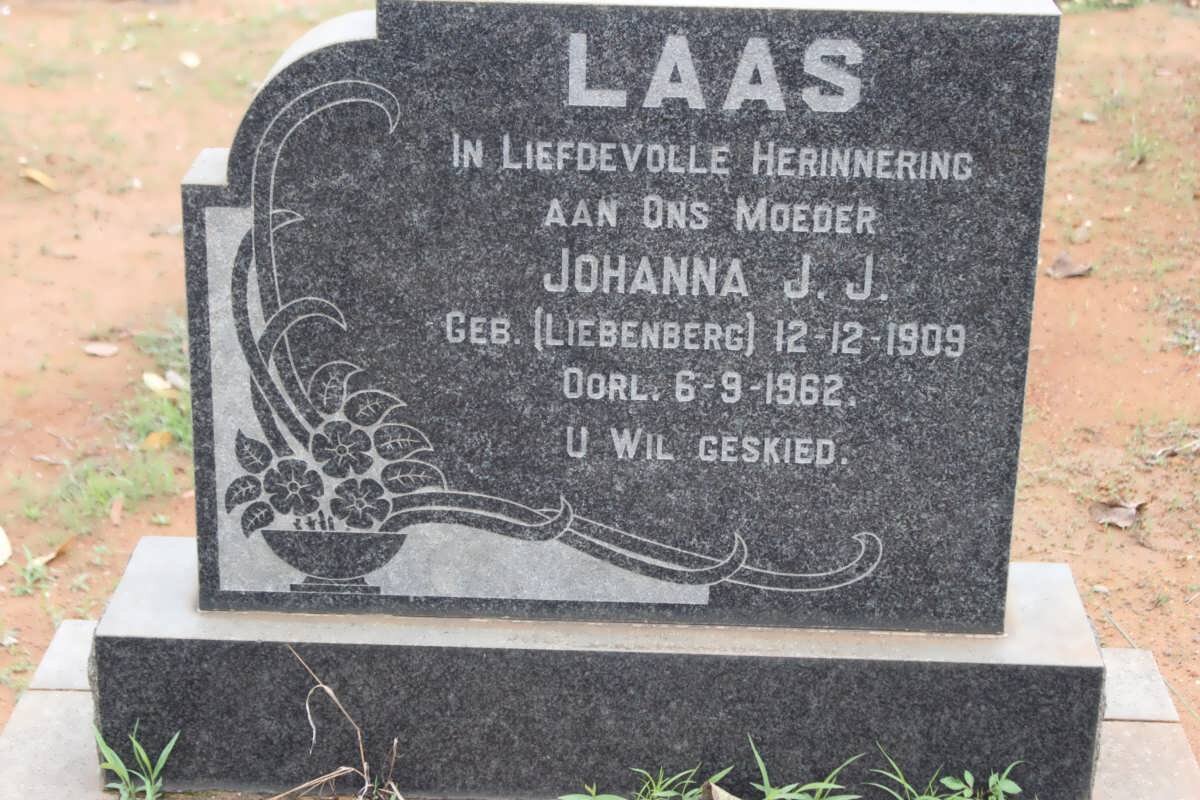 LAAS Johanna J.J. nee LIEBENBERG 1909-1962