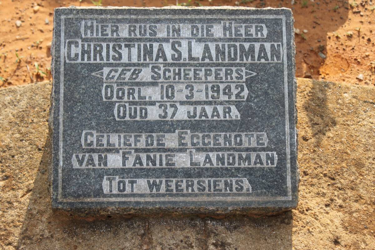 LANDMAN Christina S. nee SCHEEPERS -1942