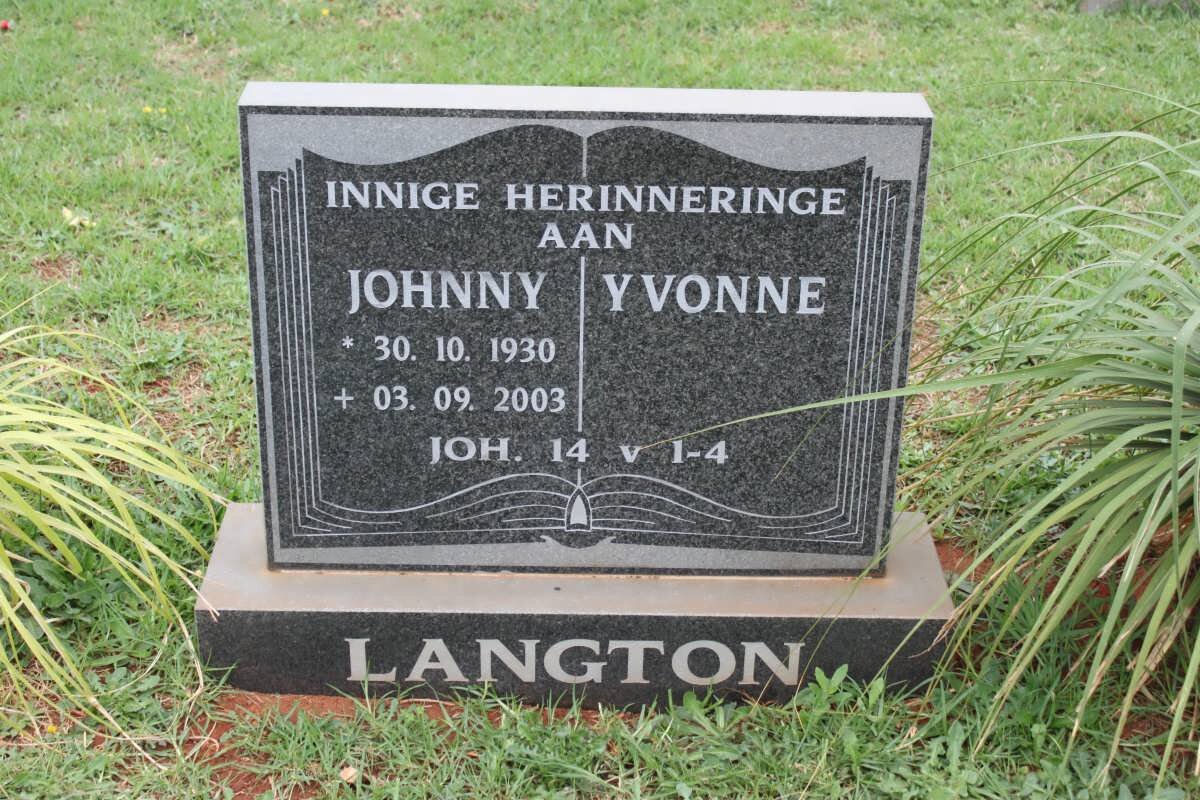 LANGTON Johnny 1930-2003 &amp; Yvonne
