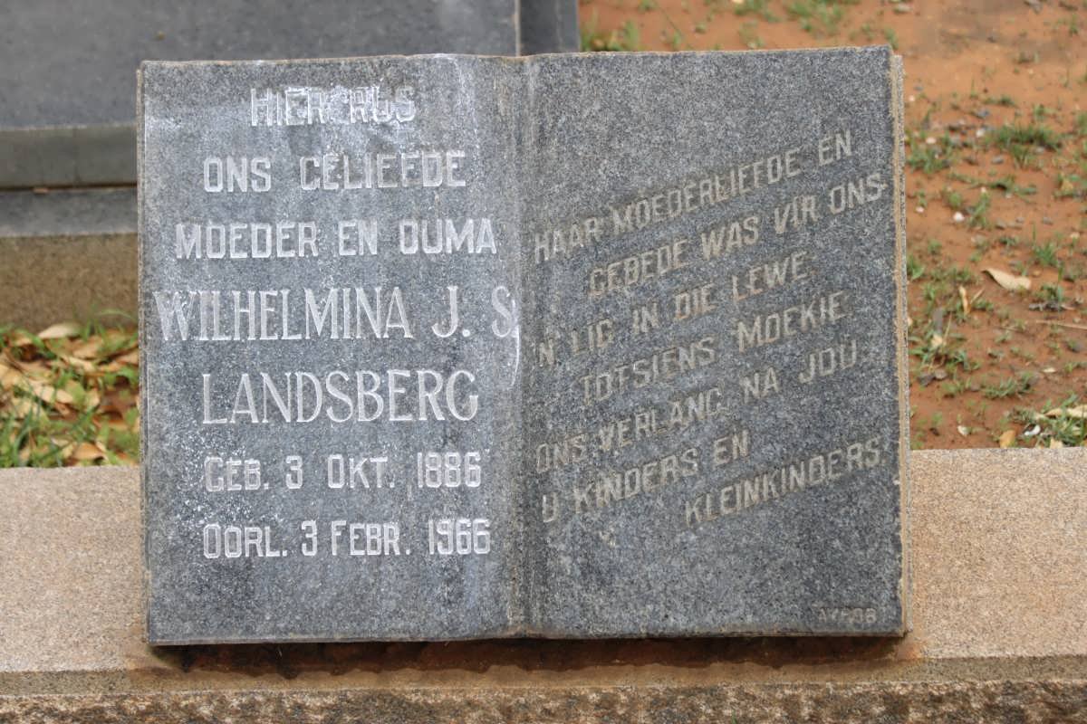 LANDSBERG Wilhelmina J.S. 1886-1966