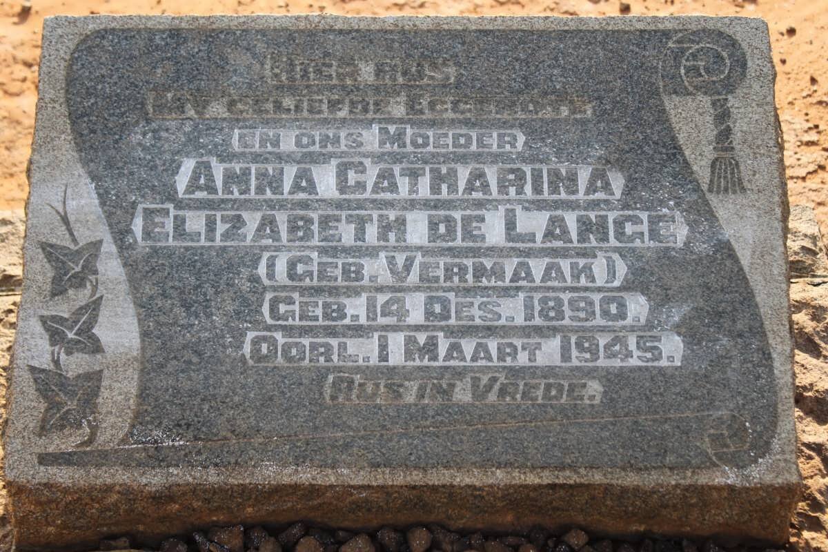 LANGE Anna Catharina Elizabeth, de nee VERMAAK 1890-1945