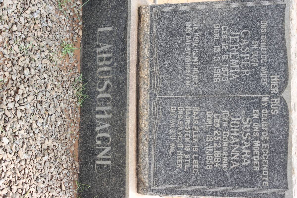 LABUSCHAGNE Casper Jeremia 1873-1966 &amp; Susara Johanna COMBRINK 1884-1958