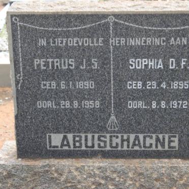 LABUSCHAGNE Petrus J.S. 1890-1958 &amp; Sophia D.F. 1895-1972
