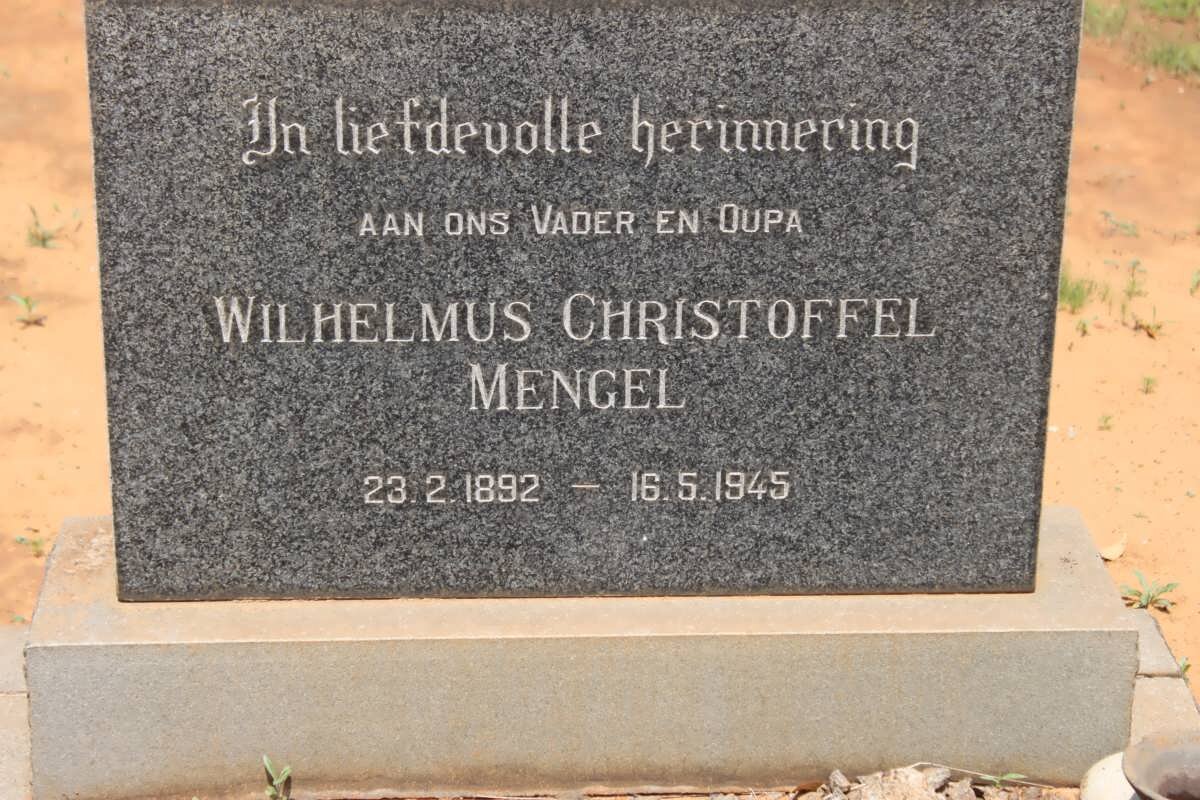 MENGEL Wilhelmus Christoffel 1892-1945