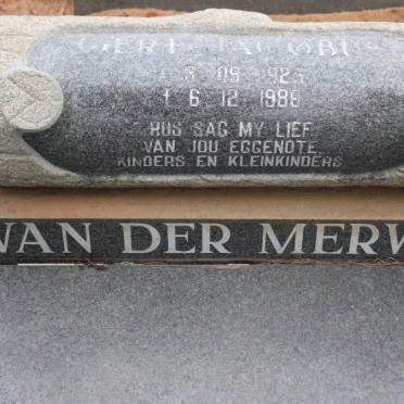 MERWE Gert Jacobus, van der 1925-1986