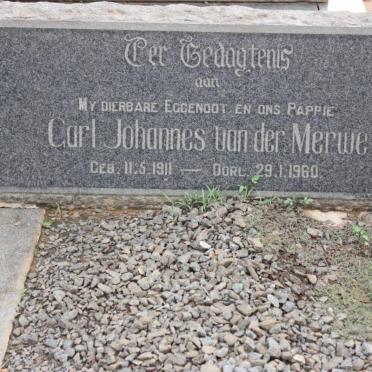 MERWE Carl Johannes, van der 1911-1960