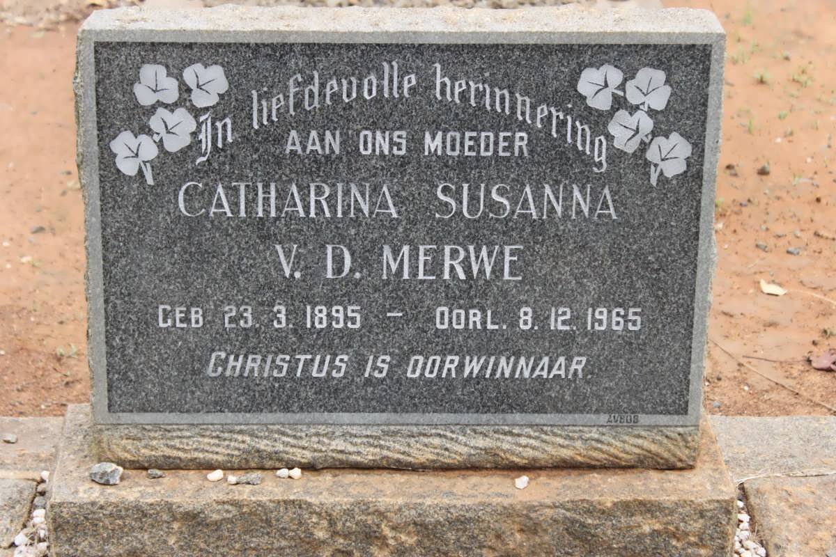 MERWE Catharina Susanna, v.d. 1895-1965