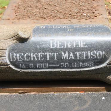 MATTISON Bertie Beckett 1901-1963