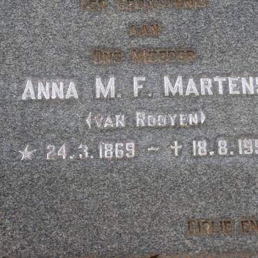MARTENS Anna M.F. nee VAN ROOYEN 1869-1958