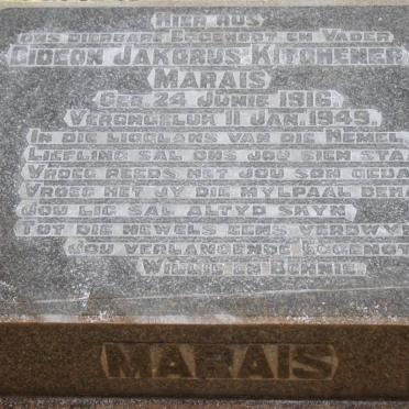 MARAIS Gideon Jakobus Kitchener 1916-1949