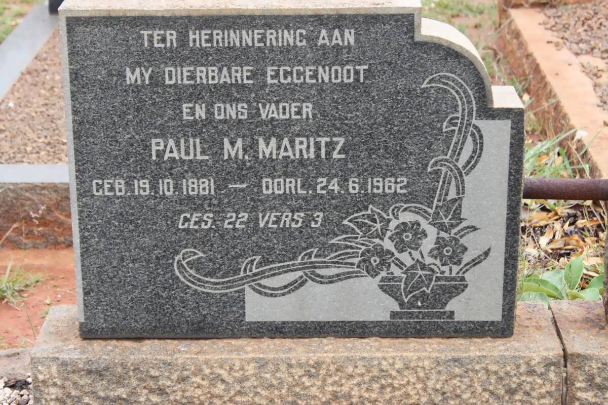 MARITZ Paul M. 1881-1962
