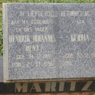 MARITZ Hendrik Johannes 1915-1996 &amp; Gloria 1931-