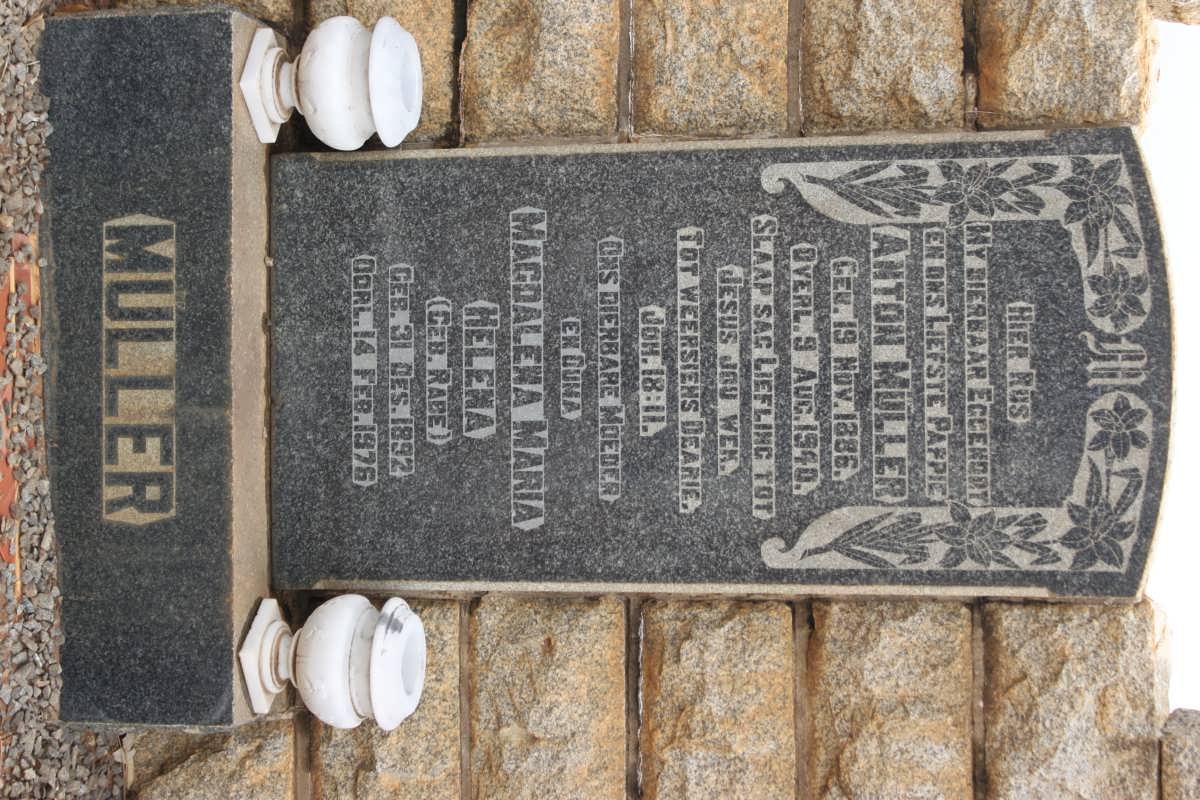 MULLER Anton 1886-1940 &amp; Magdalena Maria Helena RABE 1892-1976