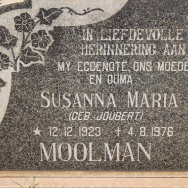 MOOLMAN Susanna Maria nee JOUBERT 1923-1976
