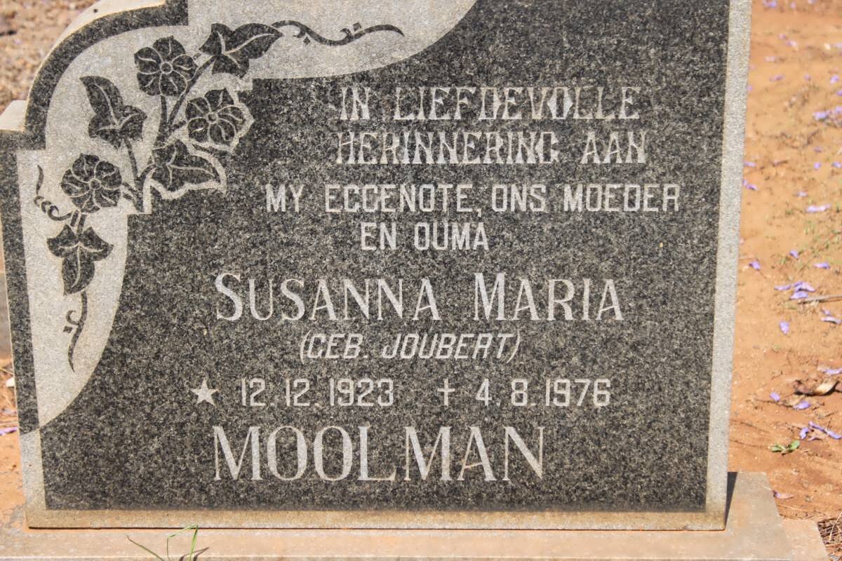 MOOLMAN Susanna Maria nee JOUBERT 1923-1976