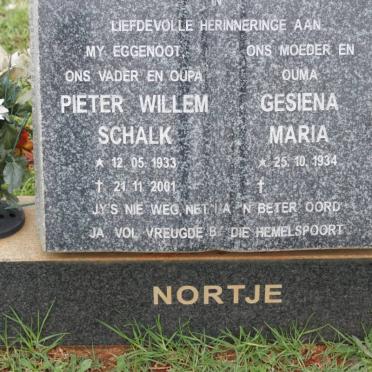 NORTJE Pieter Willem Schalk 1933-2001 &amp; Gesiena Maria 1934-