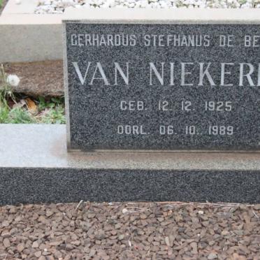 NIEKERK Gerhardus Stefhanus de Beer, van 1925-1989