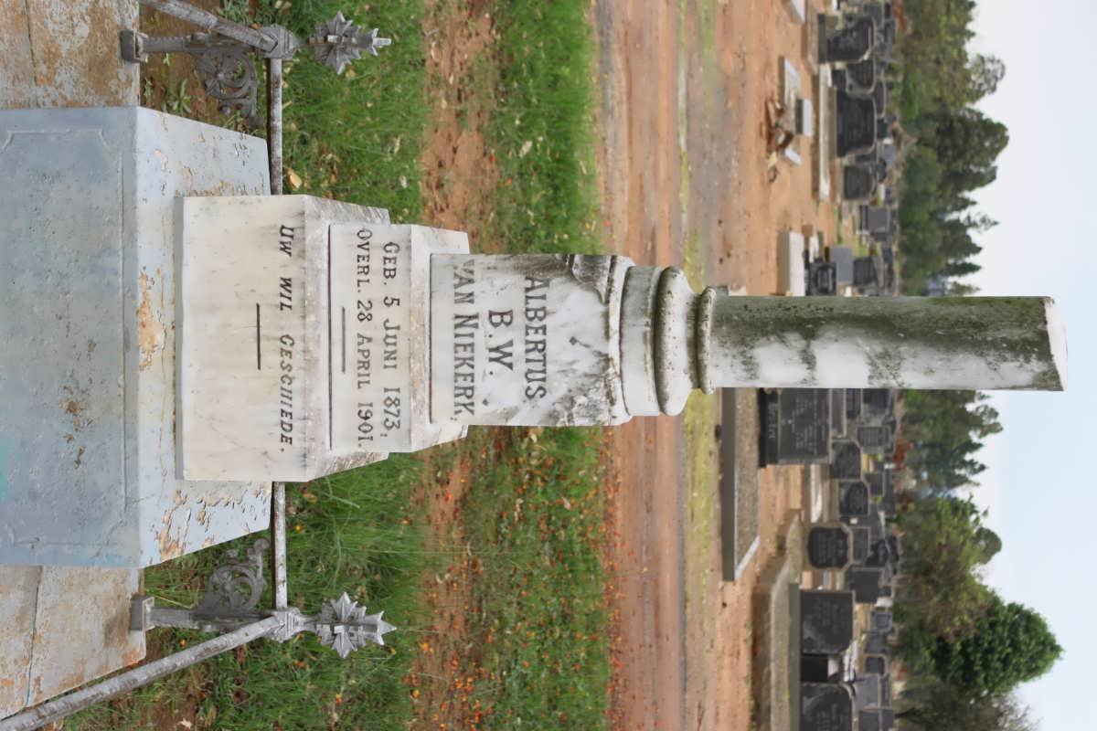 NIEKERK Albertus B.W., van 1873-1901