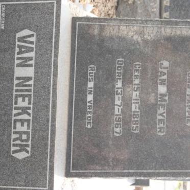 NIEKERK Jan Meyer, van 1885-1967