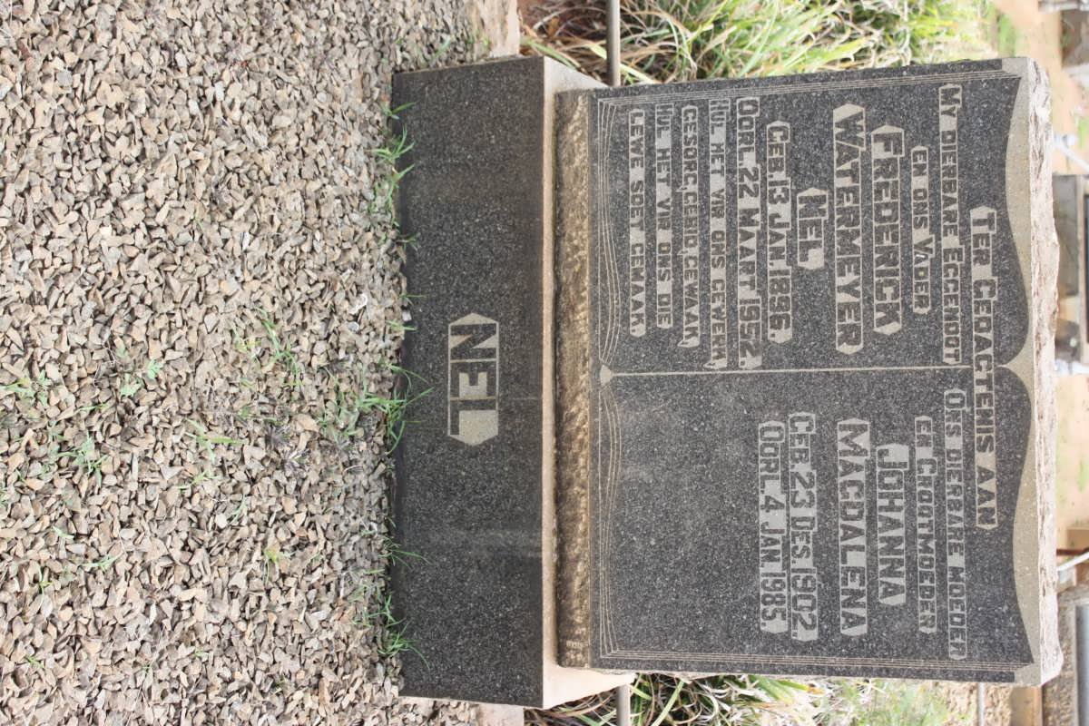 NEL Frederick Watermeyer 1896-1952 &amp; Johanna Magdalena 1902-1985