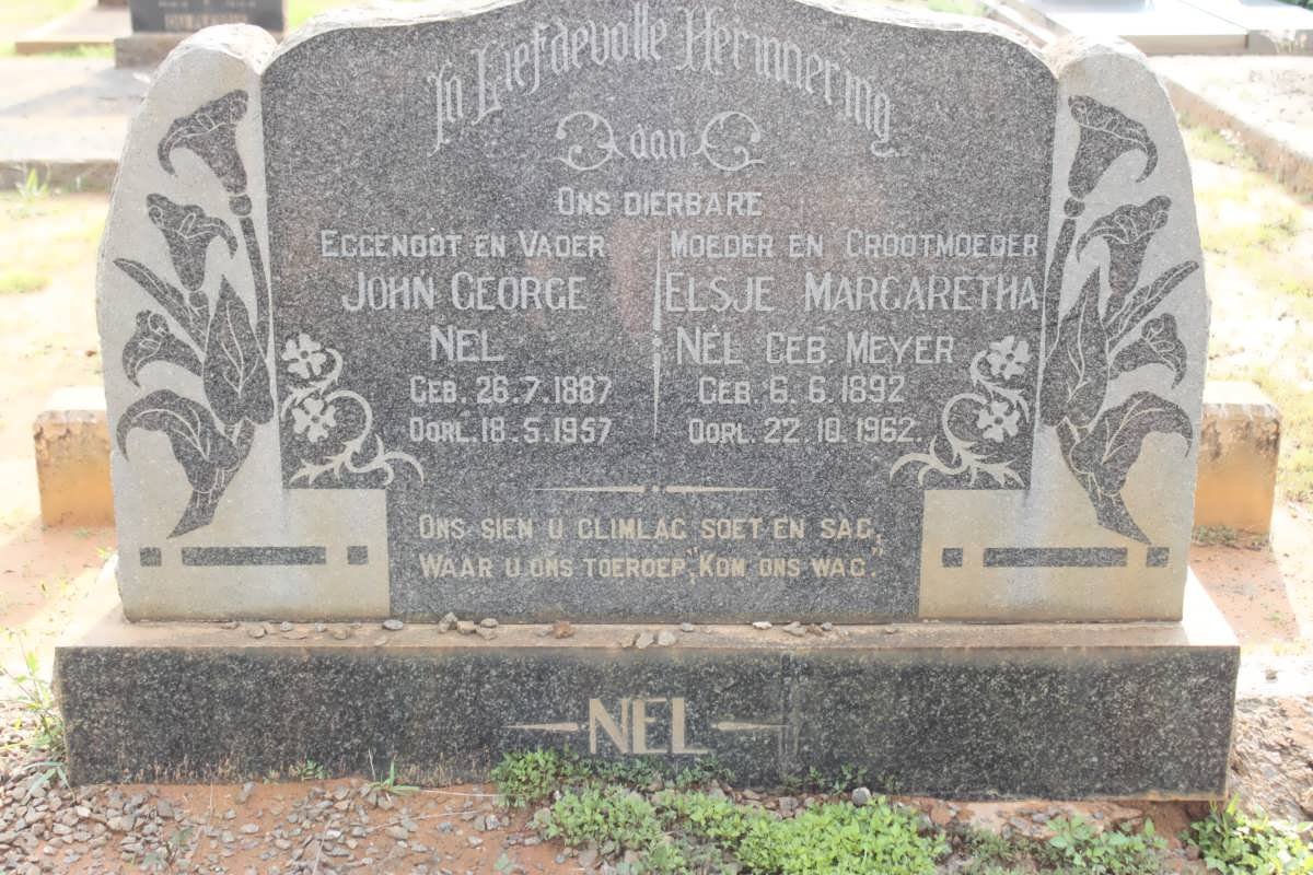 NEL John George 1887-1957 &amp; Elsje Margaretha MEYER 1892-1962