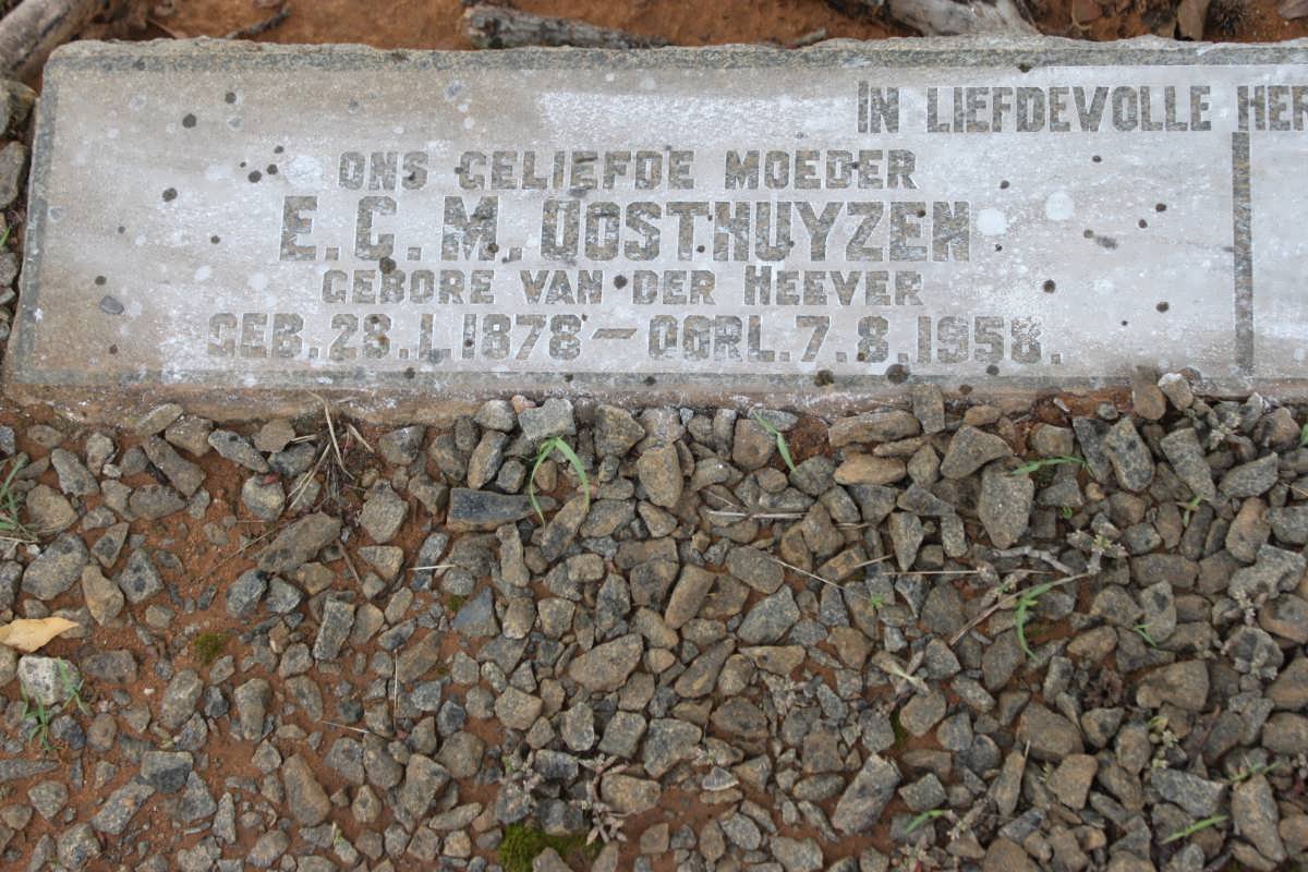 OOSTHUYZEN E.C.M nee VAN DER HEEVER 1878-1958