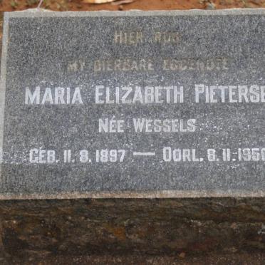 PIETERSE Maria Elizabeth nee WESSELS 1897-1956