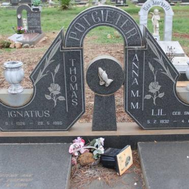 POTGIETER Thomas Ignatius 1926-1985 &amp; Anna M.M. SNYMAN 1932-2002