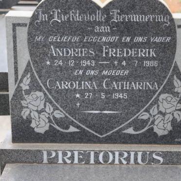 PRETORIUS Andries Frederik 1943-1986 &amp; Carolina Catharina 1945-