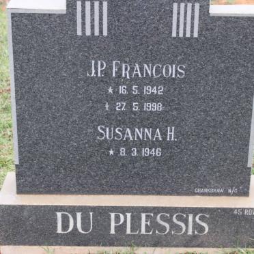 PLESSIS J.P. Francois, du 1942-1998 &amp; Susanna H. 1946-