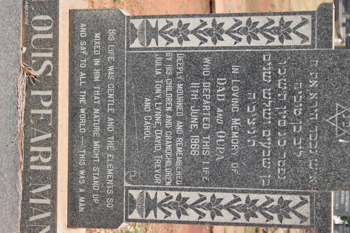 PEARLMAN Louis -1966